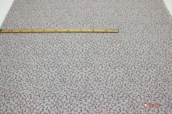 Перкаль "Брусничные цветочки" цв.серо-мятный, ш.1.5м, хлопок-100%, 100гр/м.кв