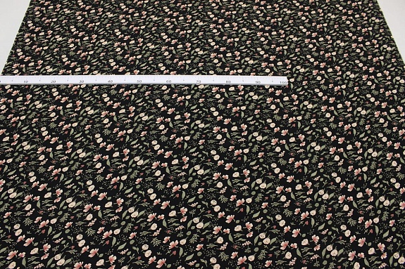 Штапель "Августина" цв.черно-коричневый-2, ш.1.45м, вискоза-100%, 100гр/м.кв 