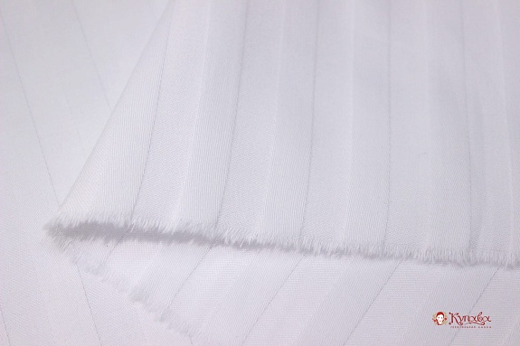 Мерный лоскут Сатин-страйп цв.Белый (1см*1см), ш.2.2м, хлопок-100% 135гр/м.кв