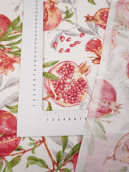 Рогожка "Сочный гранат" цв.белый, ш.1.5м, хлопок-100%, 150гр/м.кв