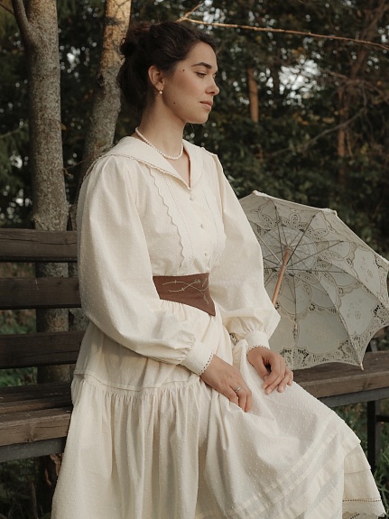 Нежное платье из Фактурного хлопка "Шарики"