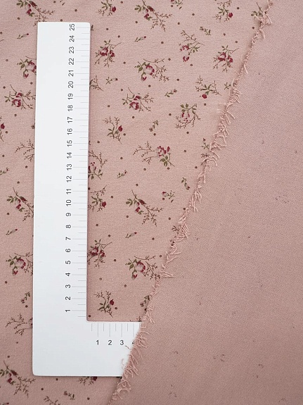 Теплый хлопок "Нежные бутончики" цв.темно-бежевый, ш.1.5м, хлопок-100%, 150гр/м.кв