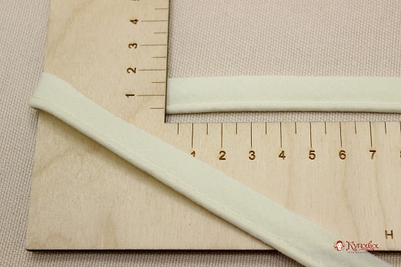 Кант отделочный цв.бледно-желтый, ш.15мм/3мм, хлопок-100%