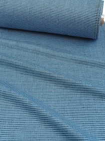 Лен костюмный пестротканый с умягчением "Полоска" цв.чернильный/лазурно-голубой, ш.1.5м, лен-100%