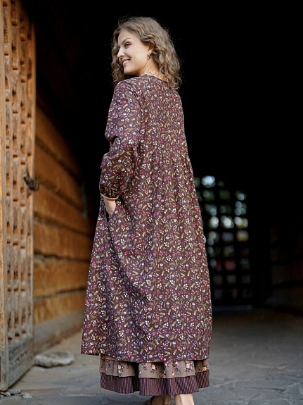 Осеннее платье из теплого хлопка "Разнотравье"