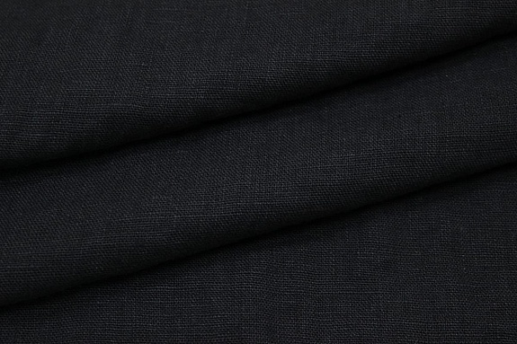 Лен костюмный с эффектом мятости цв.Черный графит, ш.1.45м, лен-100%, 250гр/м.кв