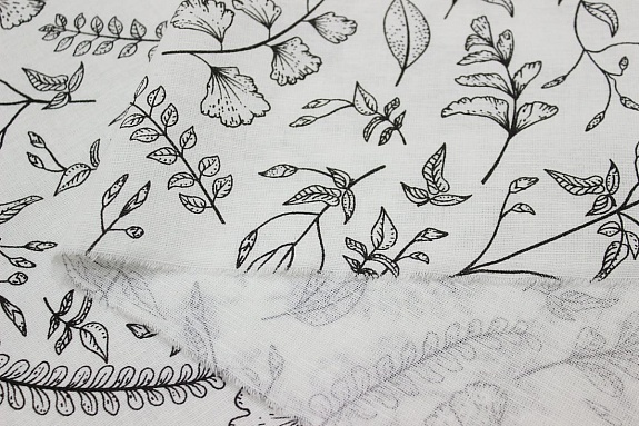 Полулен "Душистые травы на белом", ш.1.5м, лен-30%, хлопок-70%, 147гр/м.кв