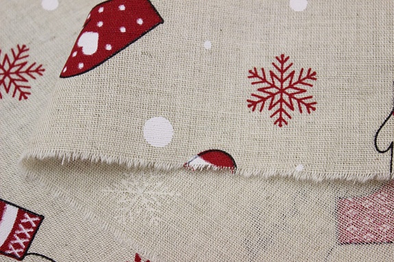 Полулен "Веселые варежки", ш.1.5м, лен-30%, хлопок-70%, 147гр/м.кв