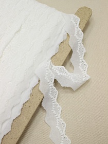 Шитье цв.молочно-белый (общая ширина 25мм, ширина вышивки 17мм), хлопок-100%, батист#арт.КШМ104