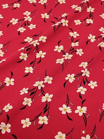 Плательная вискоза "Летнее очарование" цв.темный красно-малиновый, ш.1.5м, вискоза-100%, 149гр/м.кв