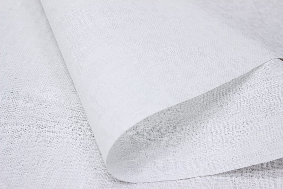 Полульняной жаккард "Мелкий цветок" цв.белый, ш.1.6м, лен-50%, хлопок-50% 200г/м.кв