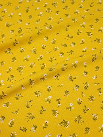 Плательная вискоза "Весенние букетики" цв.светлый шафран, СОРТ2, ш.1.45м, вискоза-100%, 135гр/м.кв