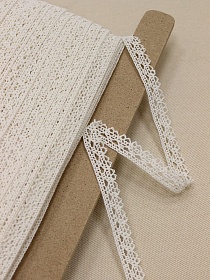 Кружево цв.кремовый, ш.13мм, хлопок-100%