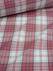 Мерный лоскут( ткань в отрезах) Фуле "Клетка" цв.темная роза/белый, ш.1.45м, хлопок-100%, 140гр/м.кв
