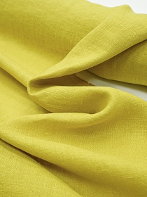 Лен костюмный с эффектом мятости цв.Желтый с оливковым оттенком, ш.1.45м, лен-100%, 190гр/м.кв