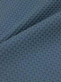 Мерный лоскут (ткань в отрезах) Вафельное премиум-полотно "Italy" цв.Винтажная морская волна, ш.1.5м, хлопок-100%, 240гр/м.кв