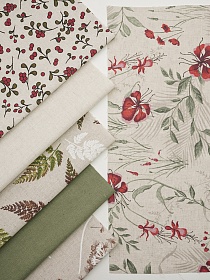 Набор тканей для рукоделия "Полулён: Леди Маргарет", 45*30 см, 6 шт