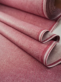 Полульняной атлас цв.Бордовый, ш.1.6м, лен-50%, хлопок-50%, 210гр/м.кв