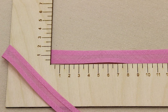Косая бейка цв.Розовый насыщенный, ш.15мм, хлопок-100%