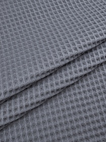 Вафельное премиум-полотно "Бохо" цв.серый с лазурным оттенком, ш.1.75м, хлопок-100%, 240гр/м.кв