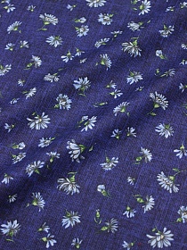 Ситец "Василек на чернильно-синем", СОРТ2, ш.0.95м, хлопок-100%, 100гр/м.кв