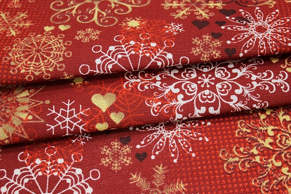 Рогожка "Парад снежинок", ш.1.5м, хлопок-100%, 165гр/м.кв