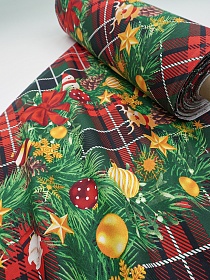 Мерный лоскут Дорожка "Новогодний огонек", ш.0.5м, хлопок-100%, 225гр/м.кв, раппорт 63см