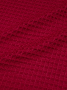 Вафельное премиум-полотно "Бохо" цв.рубиново-бордовый, ш.1.72м, хлопок-100%, 240гр/м.кв