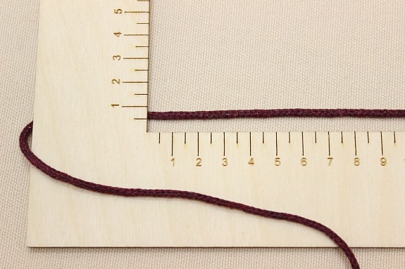 Шнур цв.темная вишня, 3мм, хлопок-100%