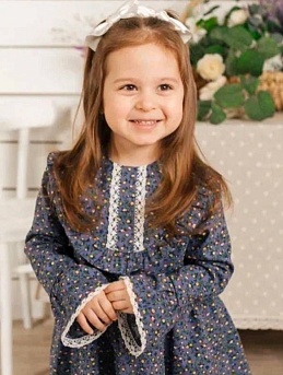 Детское платье из штапеля Кукольная нежность (выкройка платья - D-0015)