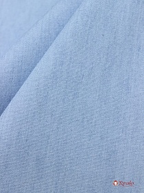 Сорочечная джинсовая ткань цв.Голубой, СОРТ2, ш.1.46м, хлопок-95%, п/э-5%, 137гр/м.кв