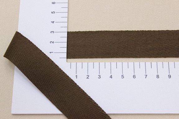 Лента киперная цв.древесно-коричневый, ш.26мм, хлопок-100%