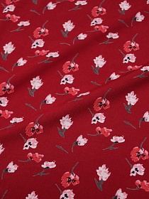 Мерный лоскут  (ткань в отрезах) Штапель Премиум "Изольда" цв.малиновый, ш.1.45м, вискоза-100%, 120гр/м.кв