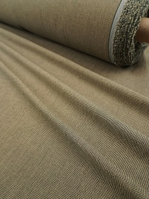 Вареный (стираный) хлопок "Микроклетка" цв.черный/бежевый, ш.2.5м, хл-100%, 110гр/кв.м