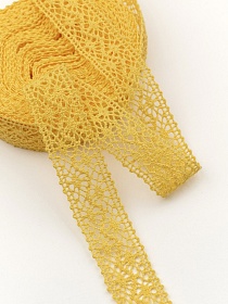 Кружево цв.желтый, ш.27мм, хлопок-90%, п/э-10%, 10м, рис.101/29
