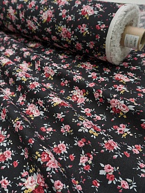 Импорт. хлопок "Букеты роз на черном", ш.1.5м , хл-100%, 100гр/м.кв