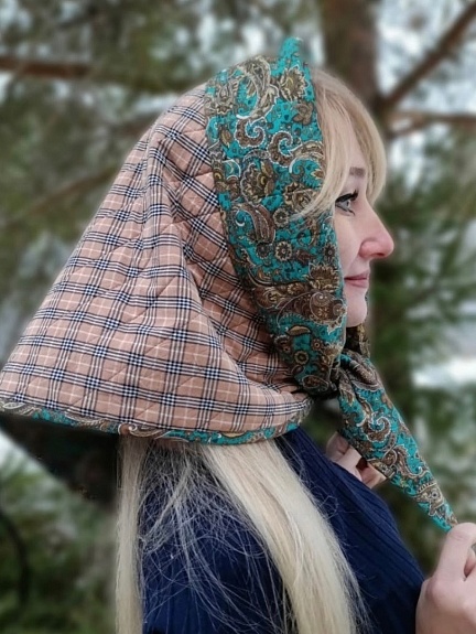 Косынка из вареного хлопка и импортного хлопка