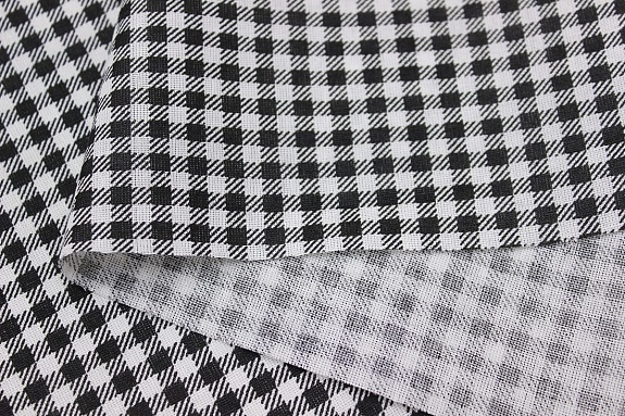 Бязь "Клетка виши" цв.черный, ш.1.5м, хлопок-100%, 115гр/м.кв