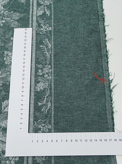 Крой скатерти жаккард "Остролист" цв.темно-хвойный, СОРТ2, 1.90м*2.40м, лен-53%, хлопок-47%