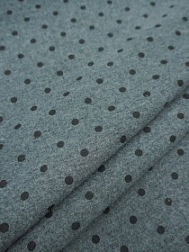 Теплый хлопок меланж "Черный горох (6мм)" цв.графитово-серый, ш.1.45м, хлопок-60%, п/э-40%