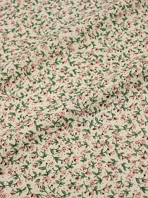 Теплый хлопок "Коралловые лютики на телесно-желтом", СОРТ2, ш.1.48м, хлопок-100%, 150гр/м.кв