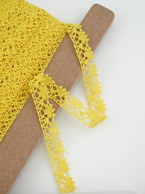 Кружево цв.желтый, ш.15мм, хлопок-90%, п/э-10%, рис.016/29