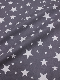 Бязь "Звездное монако" цв.темно-серый с фиолетовым оттенком, ш.2.2м, хлопок-100%, 110гр/м.кв