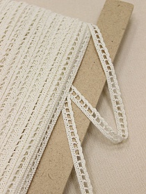 Кружево цв.суровый, ш.0.8мм, хлопок-100%, рис.092/3