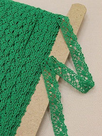 Кружево цв.изумрудно-зеленый, ш.20мм, хлопок-90%, п/э-10%, рис.015/31