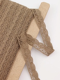 Кружево цв.песочно-коричневый, ш.19мм, хлопок-90%, п/э-10%, рис.110/9