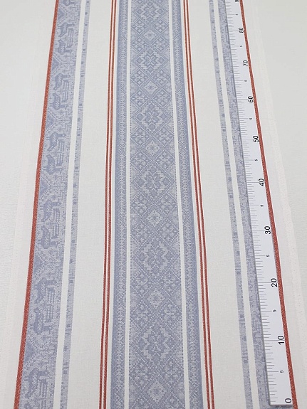 Холст полотенечный жаккард "Вышивка" цв.серо-голубой, ш.0.5м, лен-30%, хл-70%