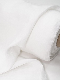 Лен сорочечный с эффектом мятости цв.Белый, ш.1.45м, лен-100%, 150гр/м.кв#051335