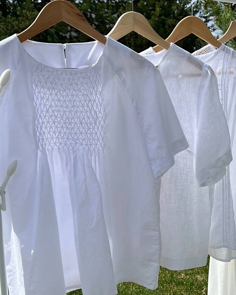 Белоснежные блузы из Шитья, льна