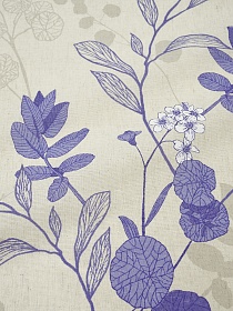 Полулен "Миг пробуждения" цв.синий (на суровом), ш.2.2м, лен-30%, хлопок-70%, 140гр/м.кв